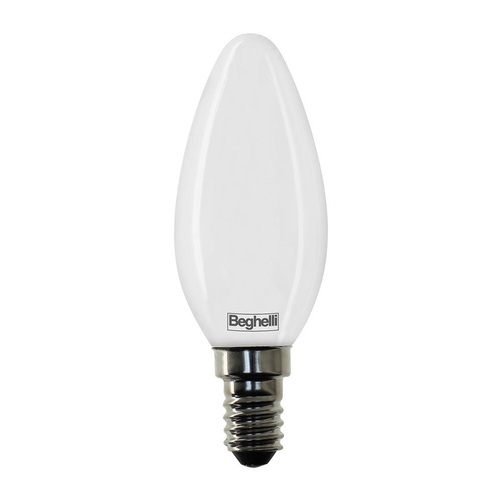 Lampadina LED 5W E14 3000K luce calda oliva Beghelli 56532