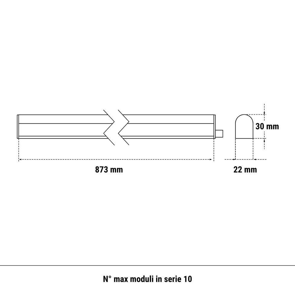 Lampada LED sottopensile con tonalitu00e0 luce variabile calda, bianca, fredda 10W 873MM Beghelli 74077