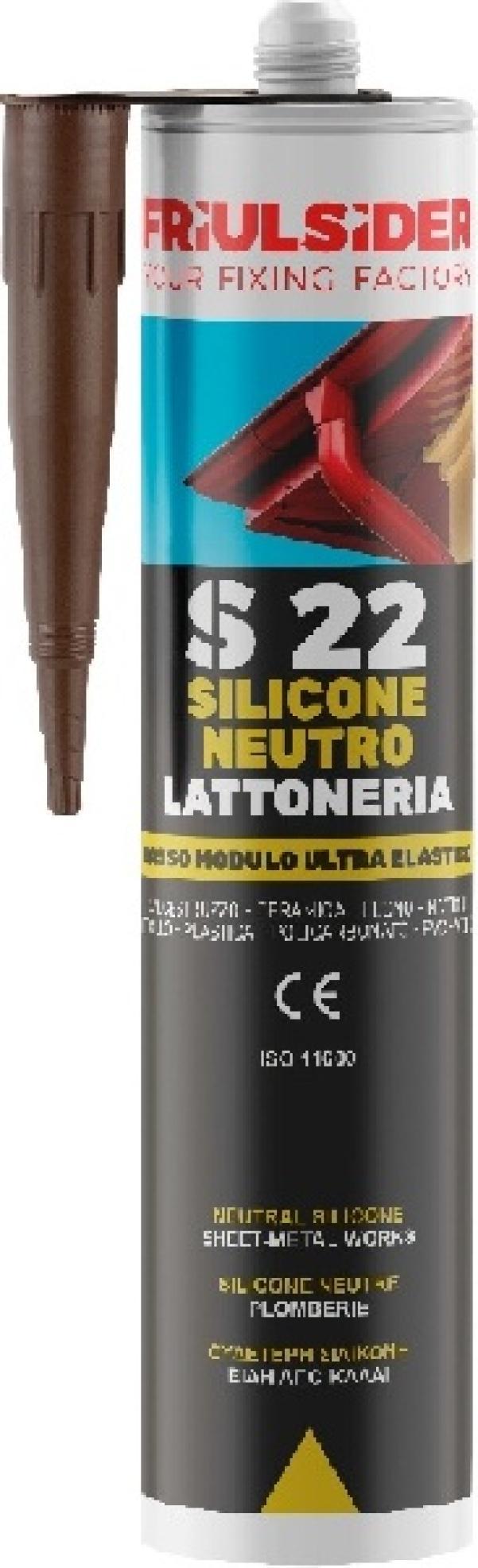 Silicone neutro lattoneria bianco-grigio ral9002 310 ml Friulsider S2212