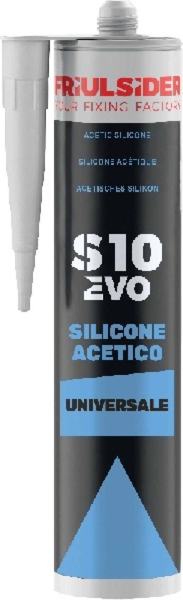 Silicone acetico trasparente S10 EVO 280 ml Friulsider S1000E