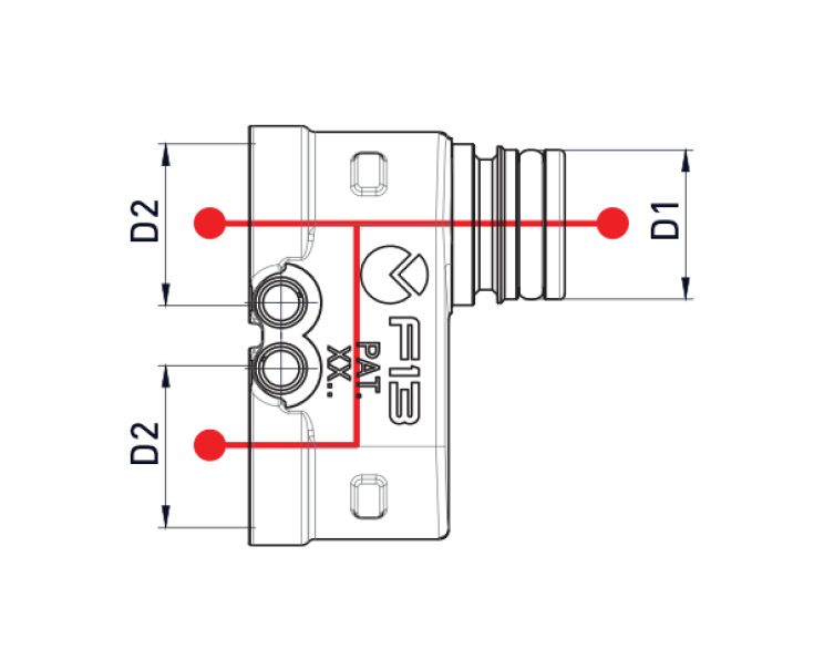 Raccordo giunto doppio Twin FASTEC F13 Teco KA00F10001