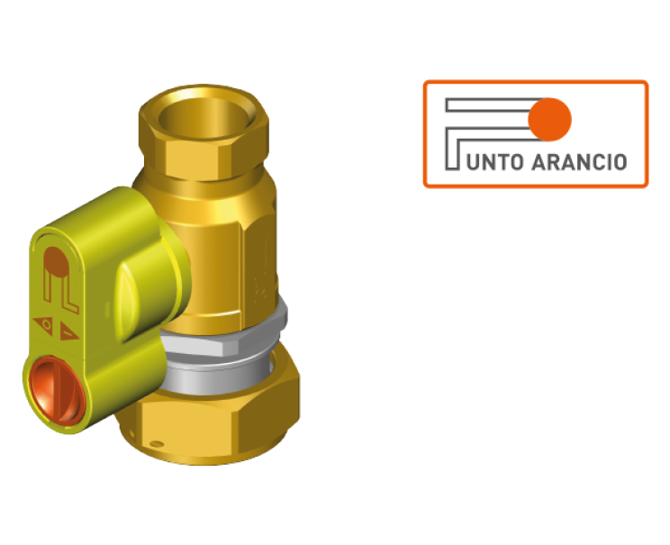 Valvola di intercettazione GAS punto arancio DN 25 DIR F1X1 BF G2 Teco G2430B0400