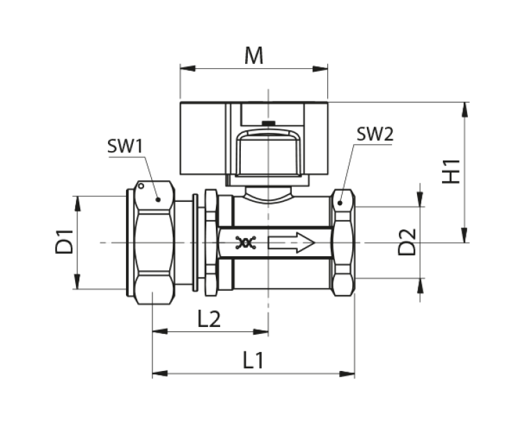 Valvola di intercettazione GAS punto arancio DN 25 DIR F1X1 BF G2 Teco G2430B0400