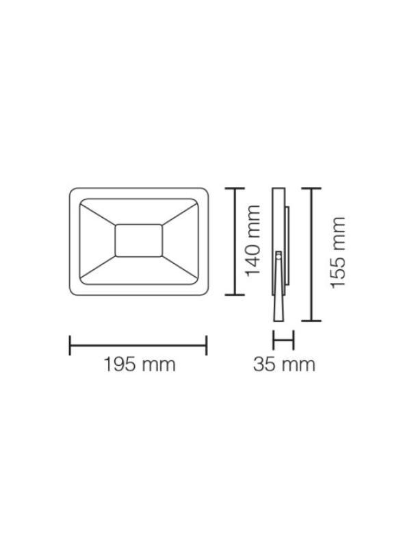 Proiettore TabLED RGBW cornice bianca 30W IP65 Stone 7008/RGBW C.B.