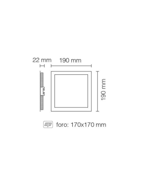 Incasso soffitto LED quadrato Cambiatono 20W IP20 Stone 7105/BNC C.B.