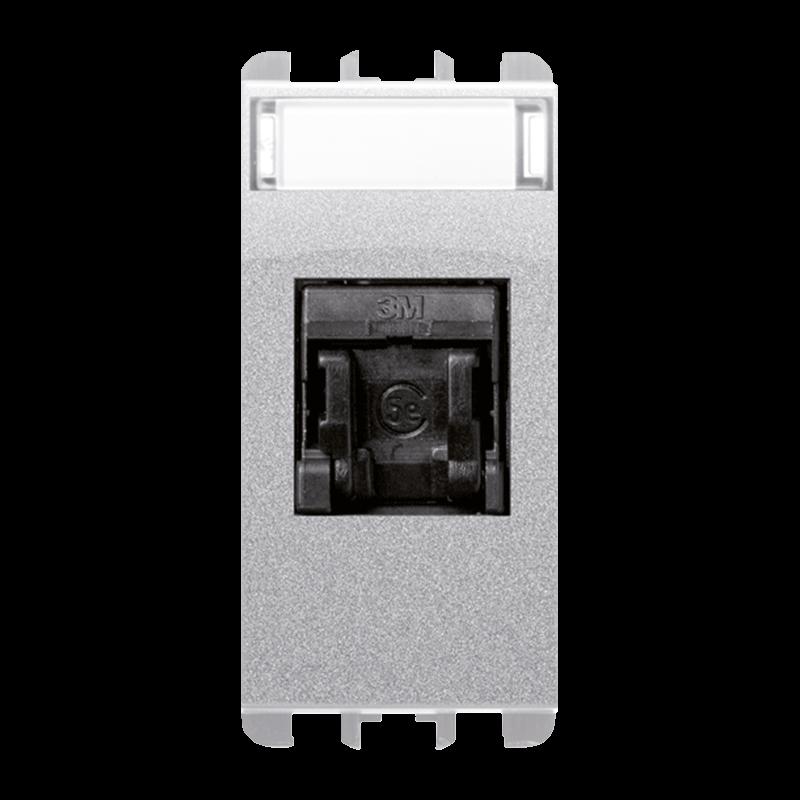 Presa dati RJ45 Cat 5e 1 modulo Alluminio Urmet 10445EAL