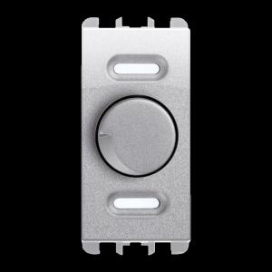 Dimmer rotativo e deviatore push-push 1 modulo alluminio  10533al