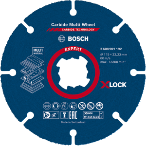 Disco da taglio x-lock expert carbide multi wheel 115 mm, 22,23 mm  2608901192 ﻿