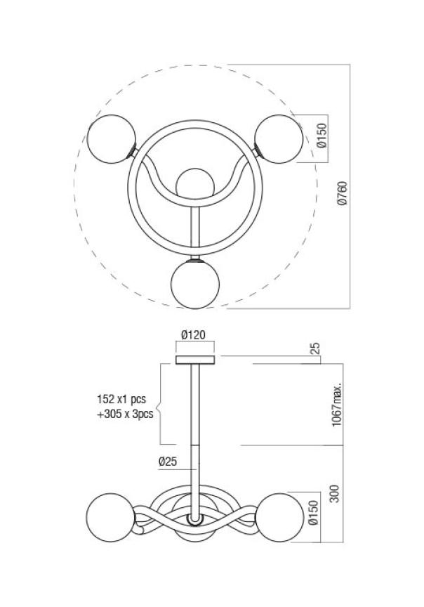 Lampada a sospensione di desing Confusio Redo 01-3257