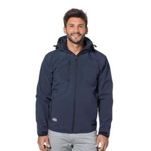 Giacca invernale con cappuccio soft-shell blu taglia 2xl  slalomcap3-2x