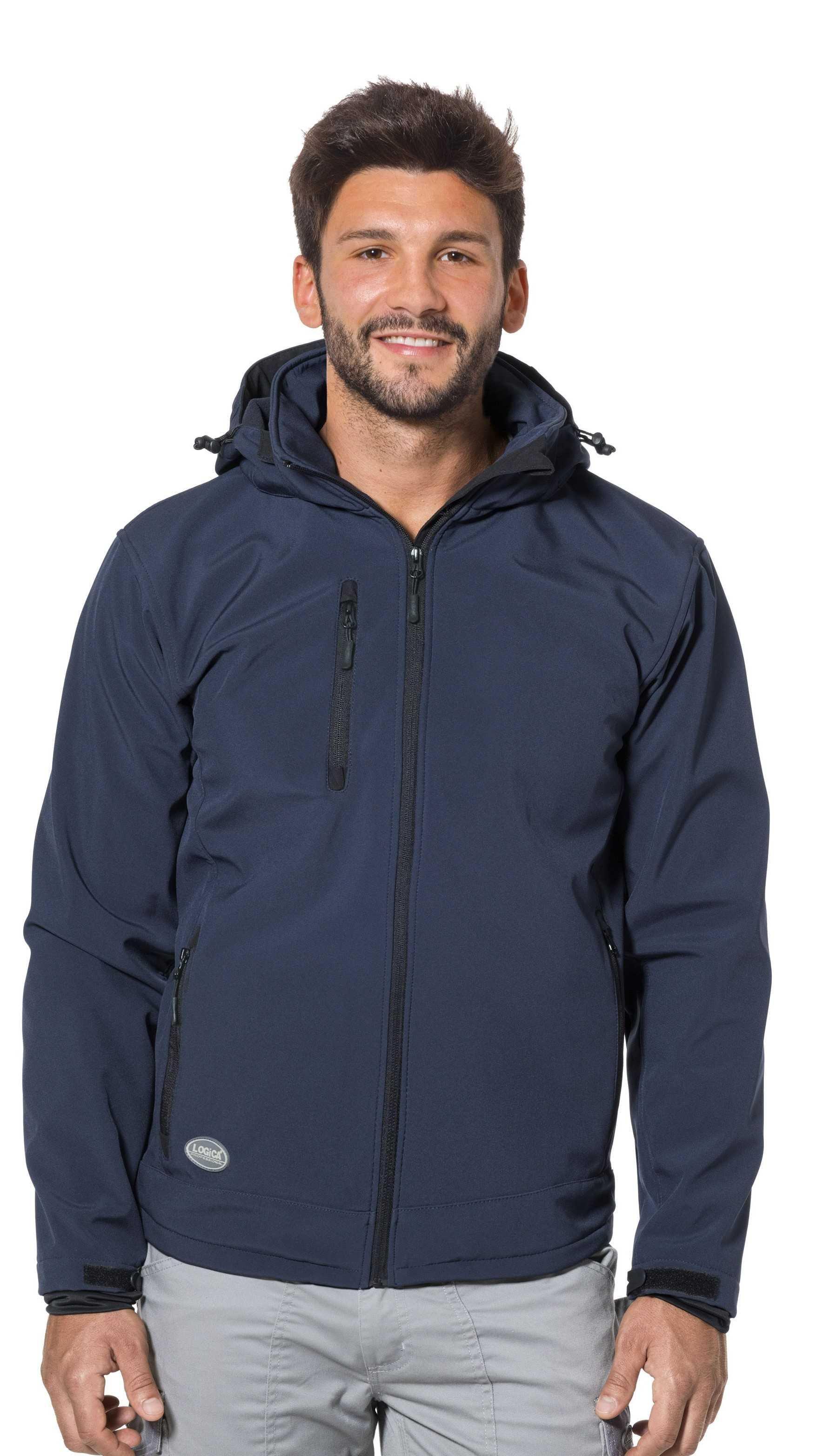 Giacca invernale con cappuccio Soft-Shell Blu Taglia 2XL Logica SLALOMCAP3-2X