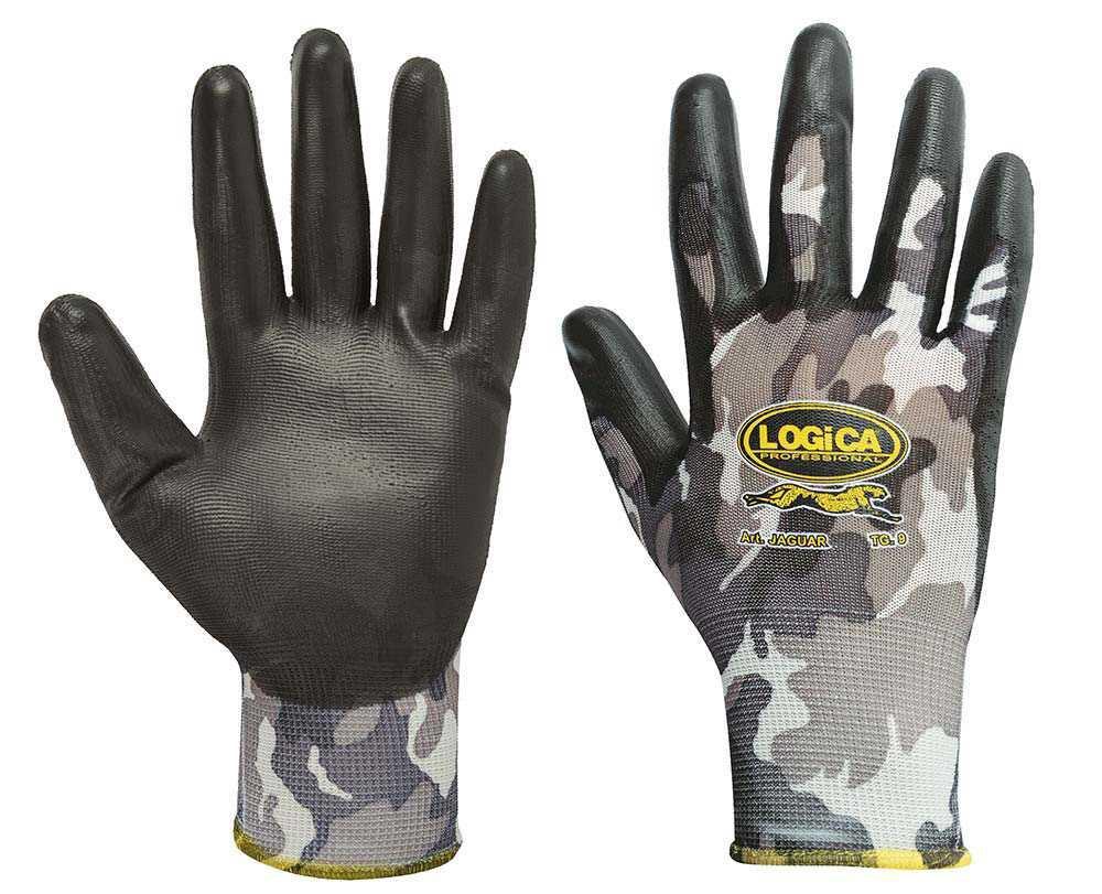 Guanti mimetici nylon nero Taglia 9 Logica JAGUAR-09