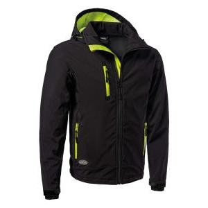 Giacca invernale con cappuccio soft-shell nero/giallo taglia l  slalomcap5-l