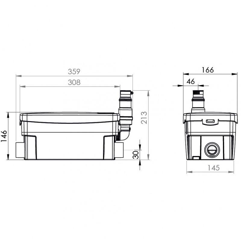 Sanishower Plus + scarico per doccia lavabo bidet SFA SH+