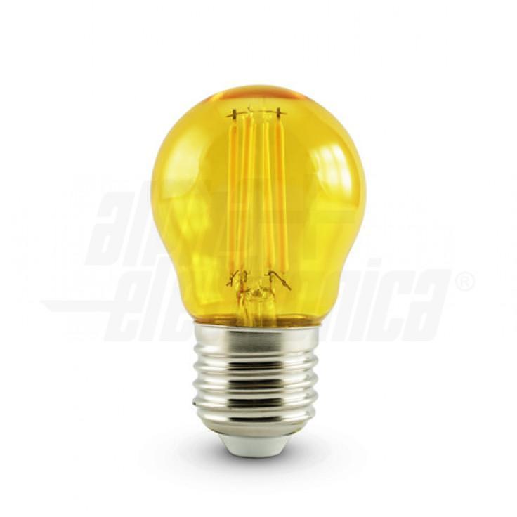 Lampada a filamento led mini bulbo 230Vac E27 4,5W Gialla Alpha Elettronica LF350Y