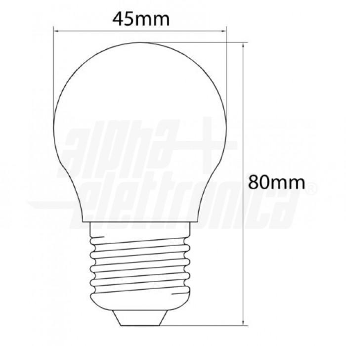 Lampada a filamento led mini bulbo 230Vac E27 4,5W Gialla Alpha Elettronica LF350Y