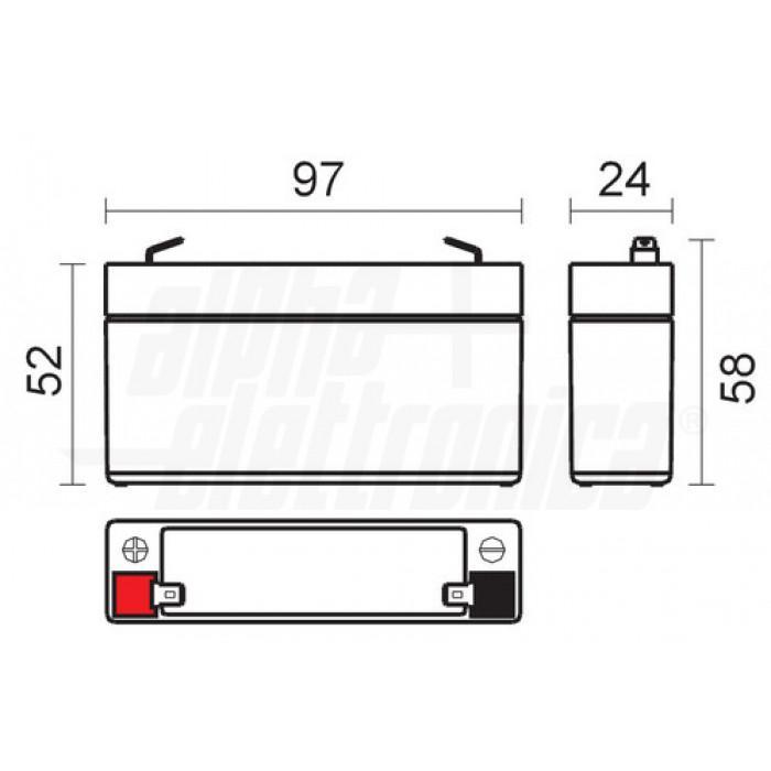 Batteria al piombo 6V 1,3Ah AGM con faston Alpha Elettronica BP06-1.3