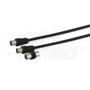 Cavo da spina tv coax d 9,5mm con adattatore f/f nero 5m  87-010/05b