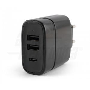 Caricatore usb 15w 2 porte tipo a e 1 tipo c  kd525