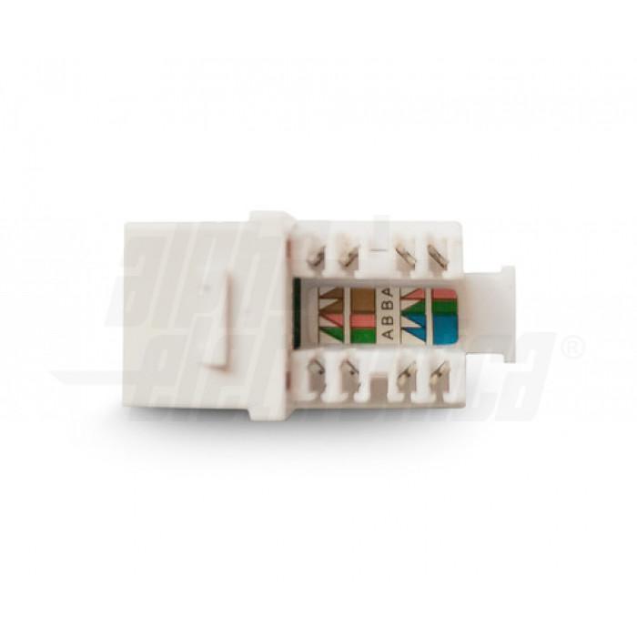 Presa Keystone colore bianco 8P8C RJ45 non schermata Cat.6 UTP Connessione 110 IDC Alpha Elettronica 96-116/1