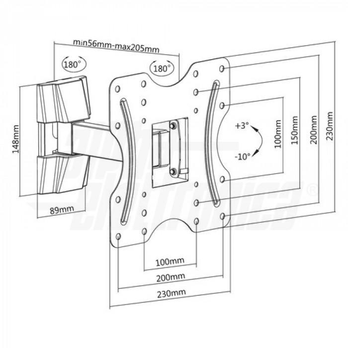 Supporto TV da parete orientabile da 23 a 42 pollici Alpha Elettronica SU2342/42