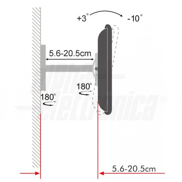 Supporto TV da parete orientabile da 23 a 42 pollici Alpha Elettronica SU2342/42