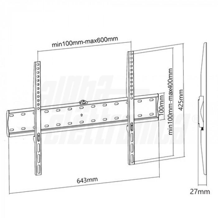 Supporto TV da parete fisso da 37 a 70 pollici Alpha Elettronica SU3770/10