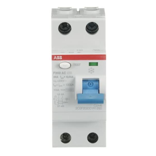 Interruttore differenziale puro F202 AC 25A 30MA 2P Abb F427800