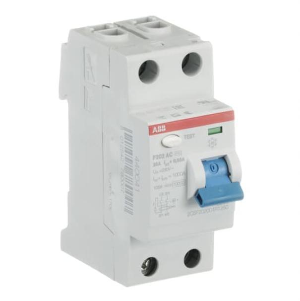 Interruttore differenziale puro F202 AC 25A 30MA 2P Abb F427800