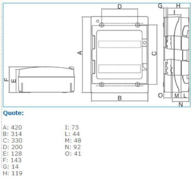 Centralino IP65 24 moduli portella fume GRIGIO IP65 24 GRI Bocchiotti B06525