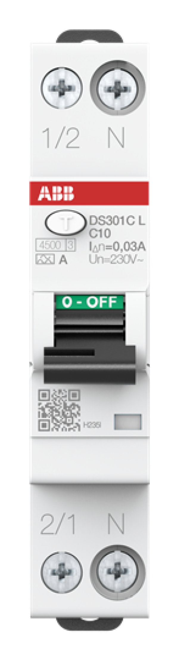 Interruttore magnetotermico differenziale DS301C L C10 A30 1 modulo 4,5 KA Abb DS301CLC10A30