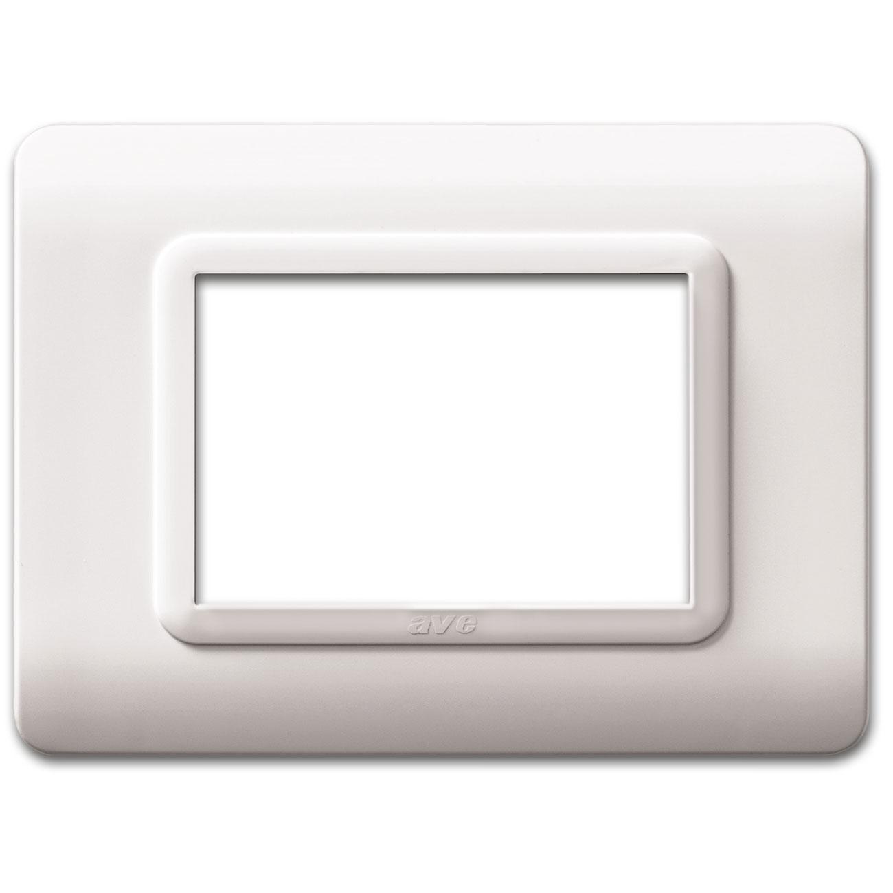 Placca tecnopolimero S44 bianco 3 moduli Ave 44PY03B