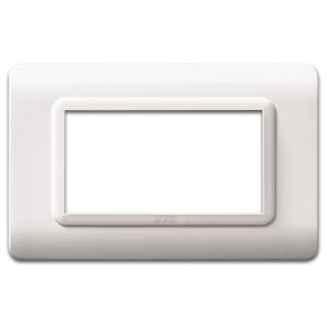 Placca tecnopolimero s44 colore bianco 4 moduli  44py04b