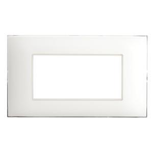 Placca in plastica serie young 44 colore bianco 4 moduli  44pj04b