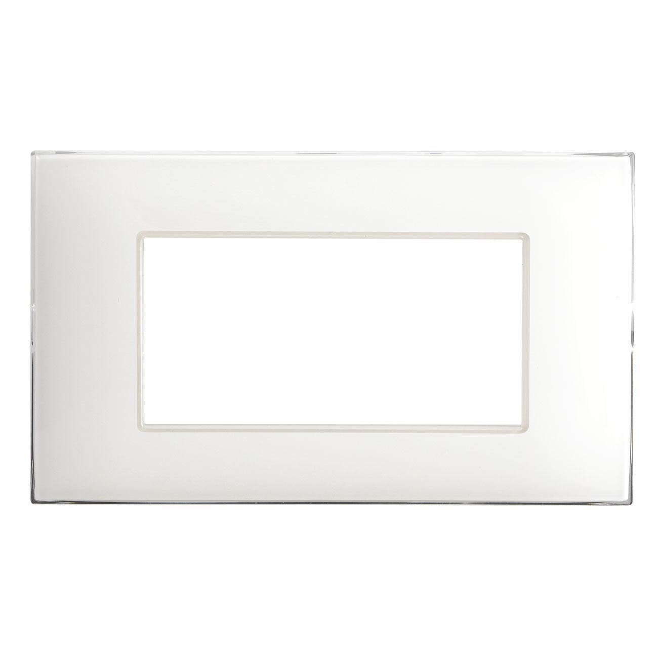 Placca in plastica serie YOUNG 44 colore Bianco 4 moduli Ave 44PJ04B