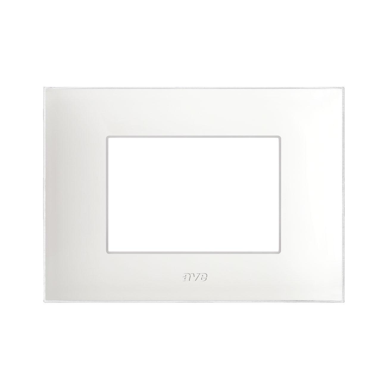 Placca Tecnopolimero Young S44 colore bianco totale 3 Moduli Ave 44PJ03BT