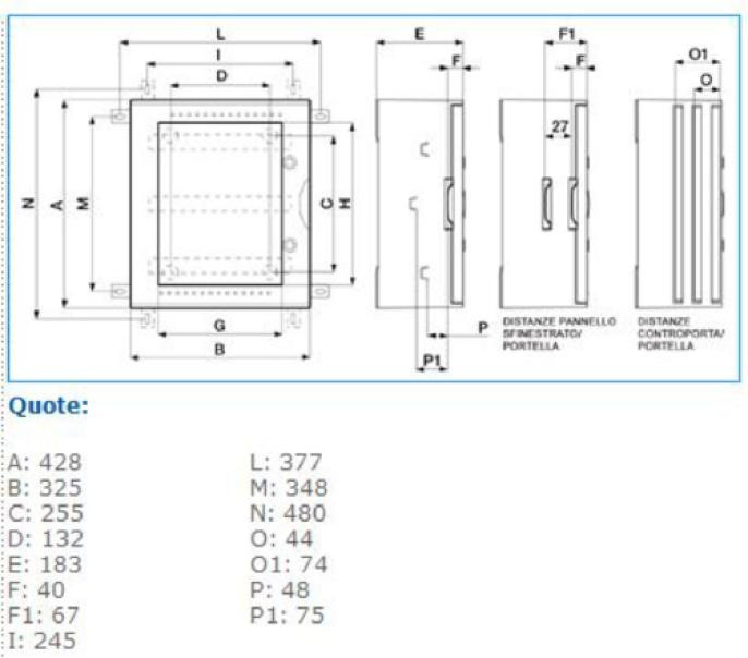 Quadro cieco in vetroresina IP66 36 moduli GRIGIO 425X325X180mm VTR 02 CIECO Bocchiotti B04602