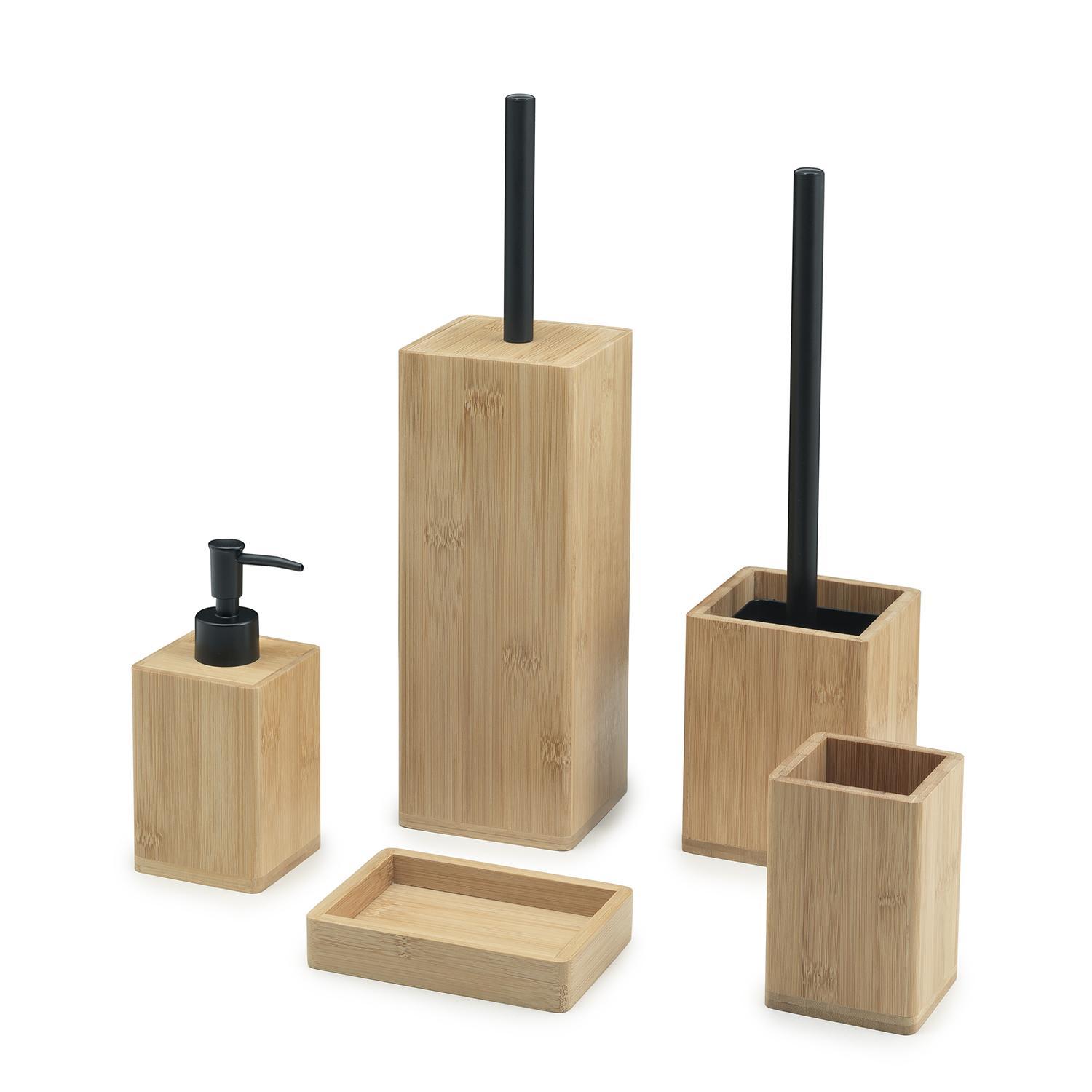 Portaspazzolini bagno da appoggio Bambu naturale Bonnie Gedy BN98