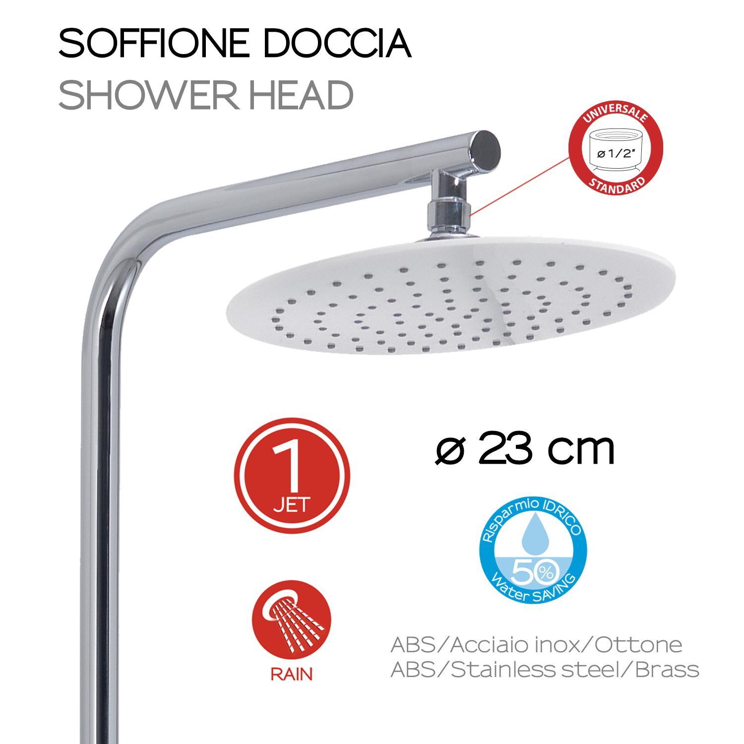 Colonna doccia cromata 3 getti con soffione 23cm EASY 01 Gedy GYSC10001