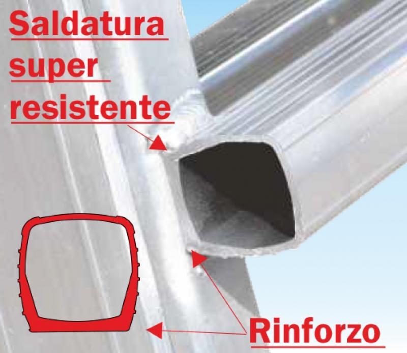 Scala telescopica 6+6 gradini alluminio professionale Frigerio SCA 1970/12