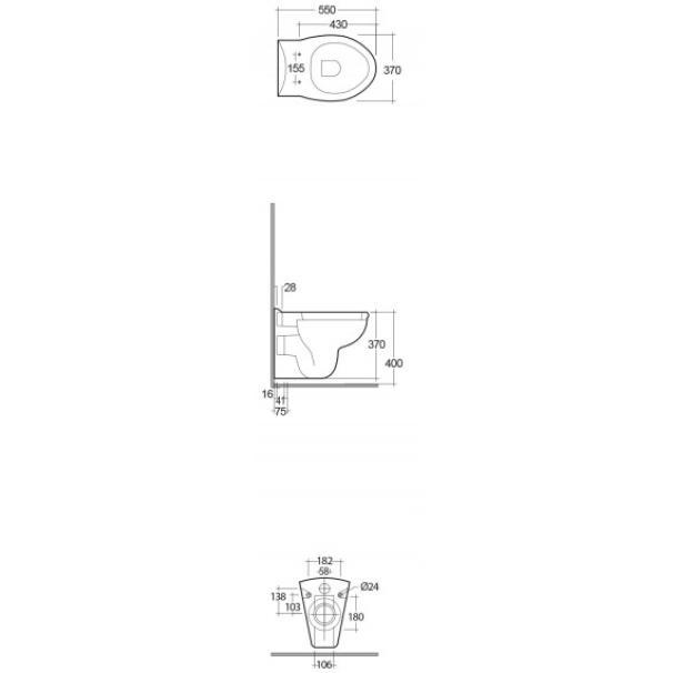 Vaso WC sospeso Rak Ceramics Karla KAWC00003