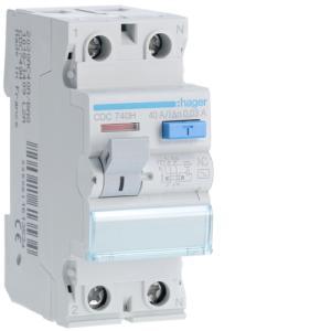 Interruttore differenziale puro non acc. 2 poli 30 ma tipo ac 40 a 2 m. din  cdc740h