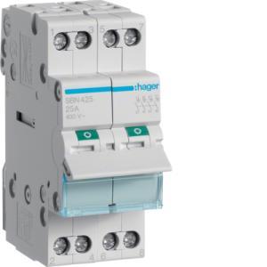 Interruttore di manovra - sezionatore 4 poli 25 a 400 v ac 2 m. din  sbn425