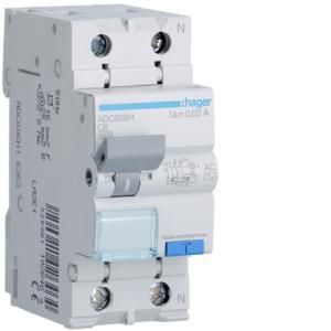 Interruttore magnetotermico differenziale 1p+n 4.5ka c-6a 30ma ac 2m  adc806h