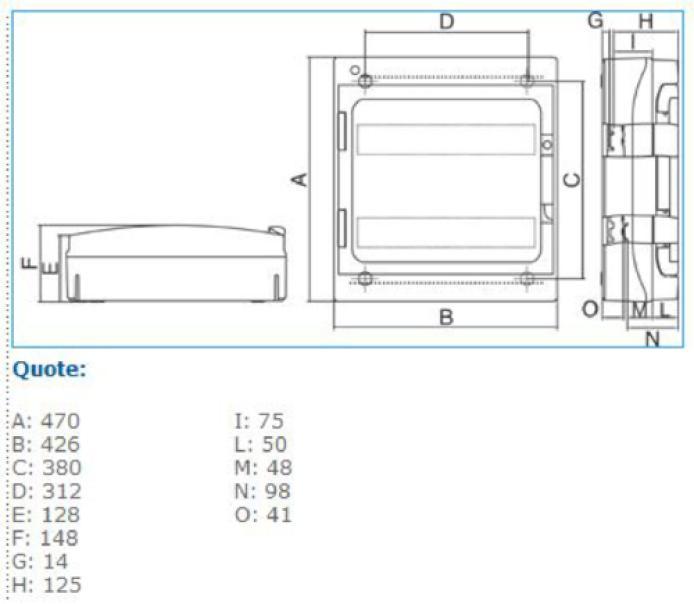 Centralino IP65 36 moduli portella fumu00e8 linea Pablo GRIGIO IP65 36 GRI Bocchiotti B06526