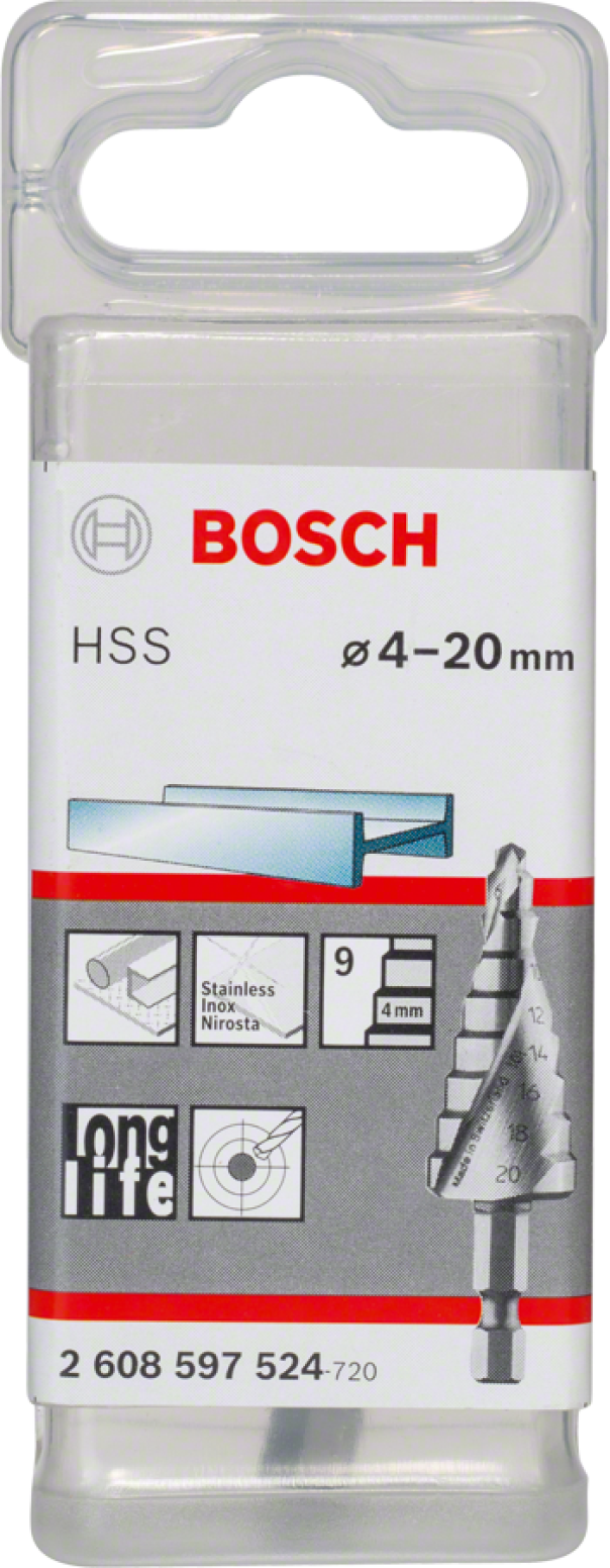 Punta a gradini HSS con codolo esagonale diametro 4-20mm Bosch Professional 2608597524