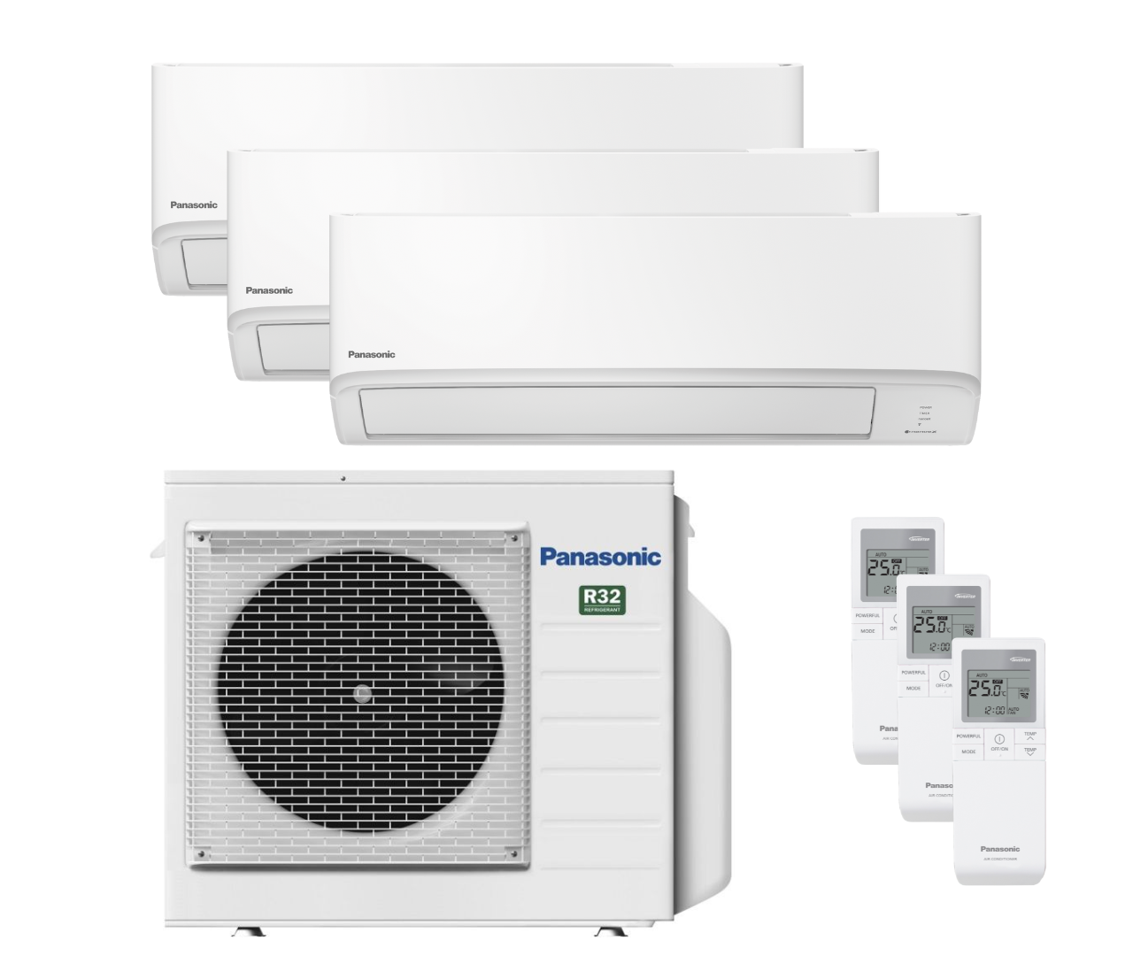 Kit condizionatore 9000 + 9000 + 9000 BTU trial split serie TZ Panasonic CU-3Z52TBE + (3) CS-TZ25ZKEW