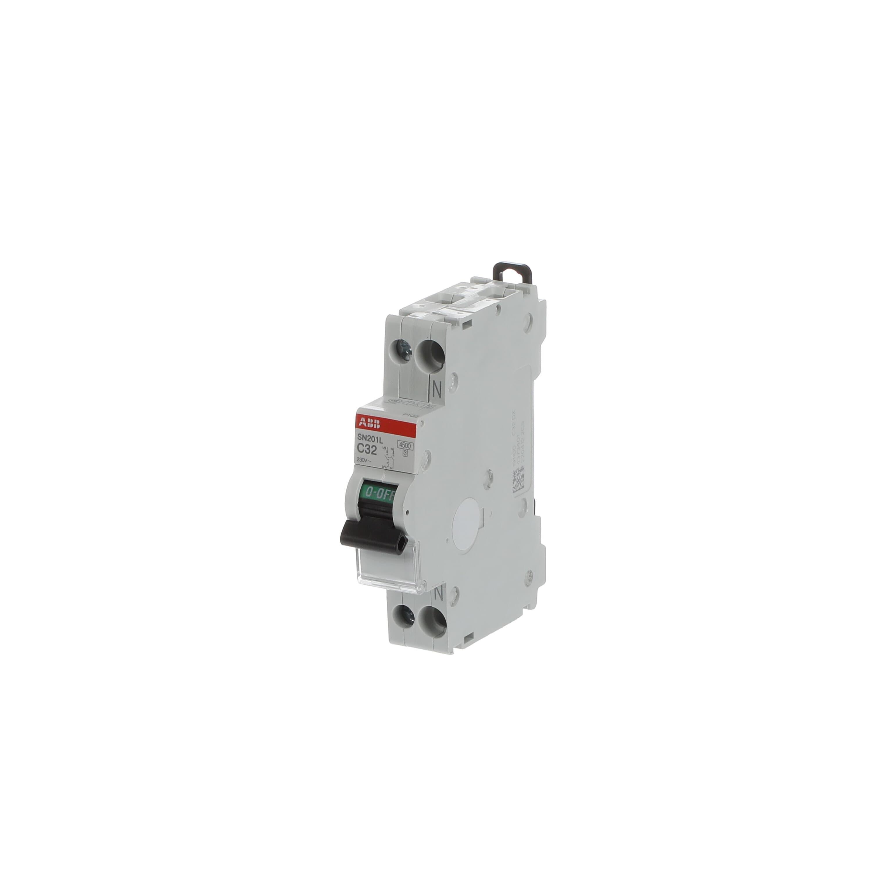 Interruttore magnetotermico automatico SN201 L C32 1P+N 4,5KA Abb SN201LC32