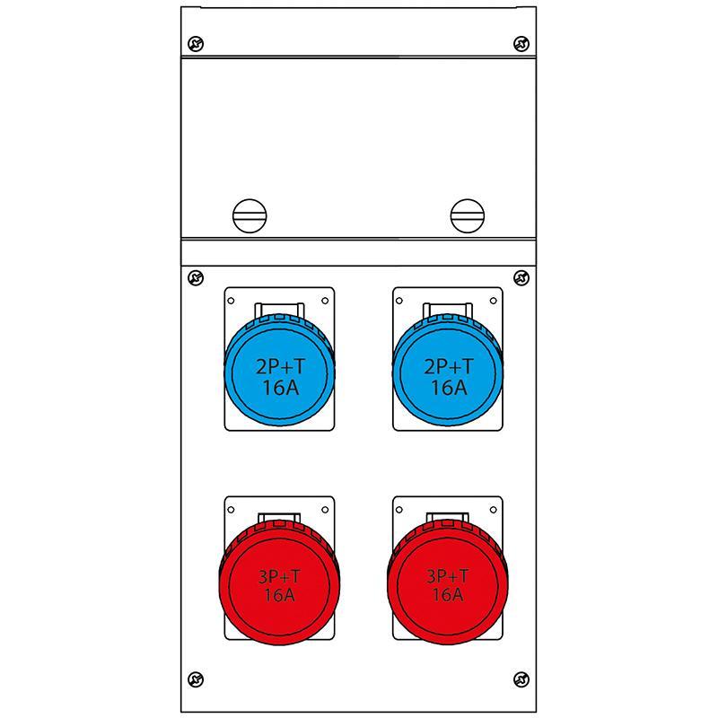 Quadro di distribuzione portatile BLOCK4 Scame 630.4506-1060