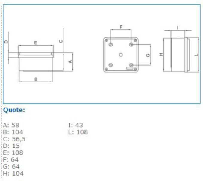 Cassetta di derivazione stagna da parete 100X100X50mm IP56 01 VM Bocchiotti B04841